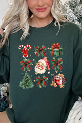 UL180-E3217 Santa Gifts & Bows Christmas Graphic Sweatshirt $20