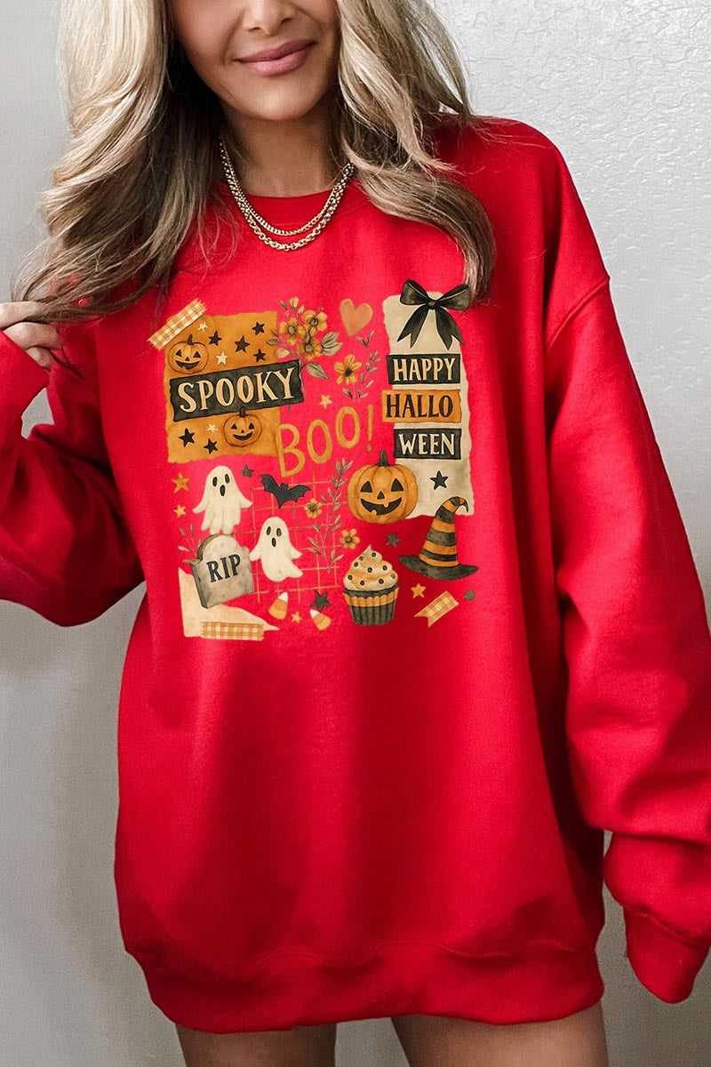 UL180-E3084 Halloween collage Graphic Sweatshirt $20