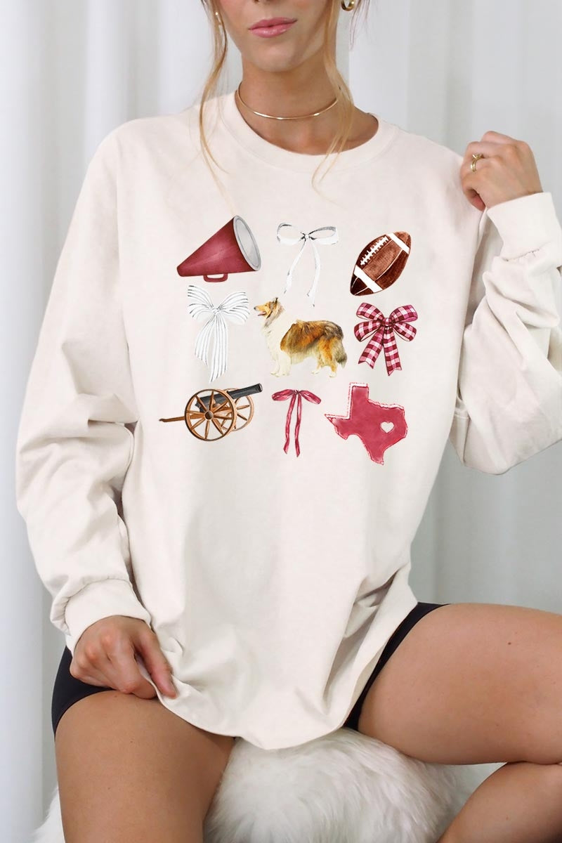UL240P-E3079 Texas Football Graphic Plus Long Sleeve Tee $17
