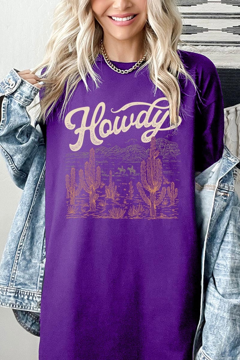5000P-E3095 Howdy Desert Western Graphic Plus Heavy Cotton Tee $12.75