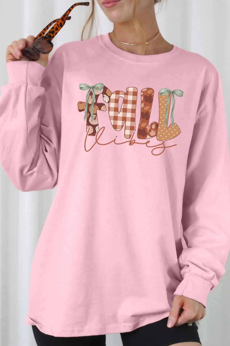 UL240P-E3071 Fall Vibes Rustic Graphic Plus Long Sleeve Tee $17