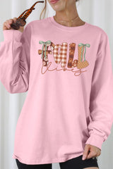 UL240-E3071 Fall Vibes Rustic Script Graphic Long Sleeve Tee $13.75