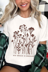 US3001P-E3146 Christian Wildflower Graphic Plus Tee $16