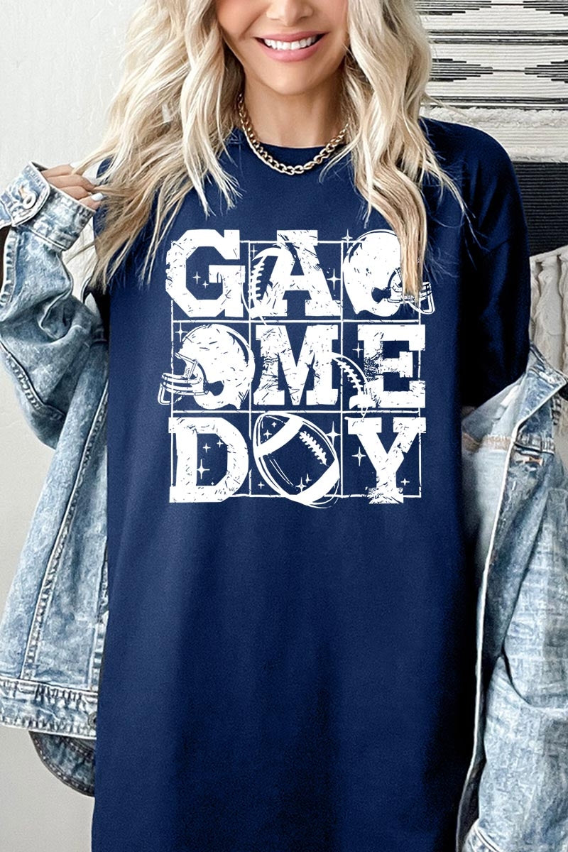 5000P-E3073 Distressed Game Day Graphic Plus Heavy Cotton Tee $12.75