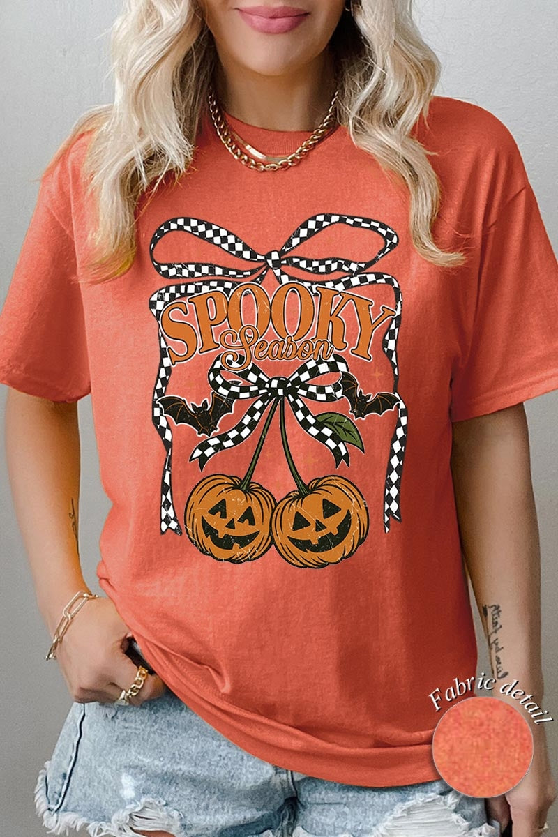 5000-E3085 Pumpkin Cherries Graphic Heavy Cotton Tee $9