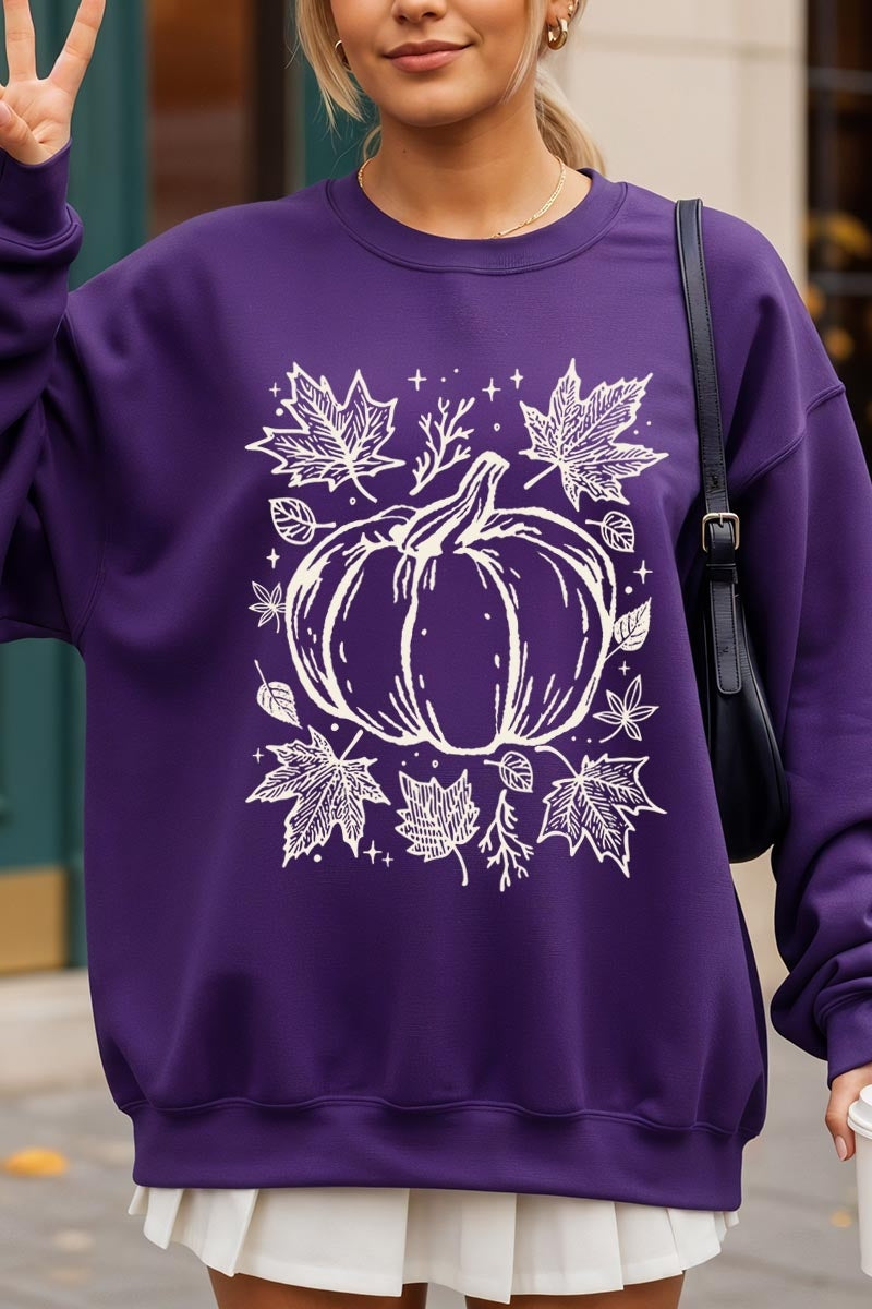 UL180-E3162 Fall Pumpkin Graphic Sweatshirt $20