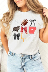 US3001P-E3077 Arkansas Football Graphic Plus Tee $16