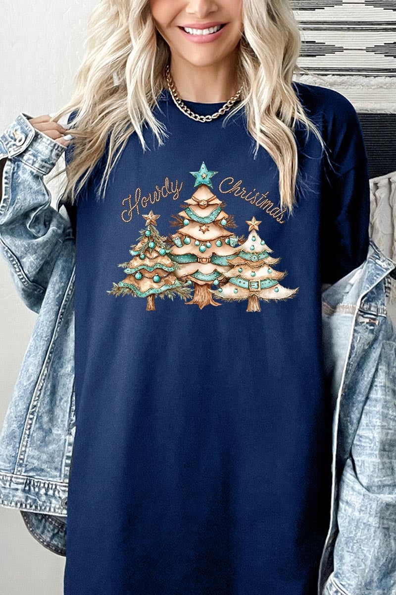 5000P-E3185 Howdy Christmas Graphic Plus Heavy Cotton Tee $12.75
