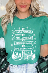 US3001-E3189 Ski Lodge Signs Graphic Tee $12.5