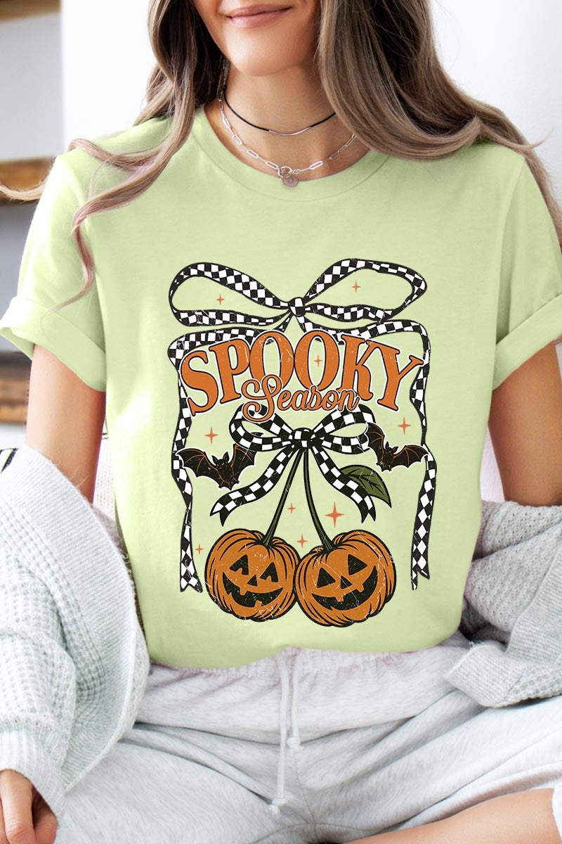 US3001-E3085 Pumpkin Cherries Graphic Tee $12.5