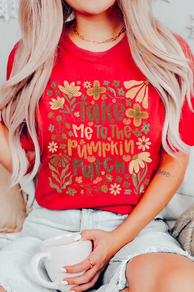 US3001P-E3136 Take Me To The Pumpkin Patch Graphic Plus Tee $16