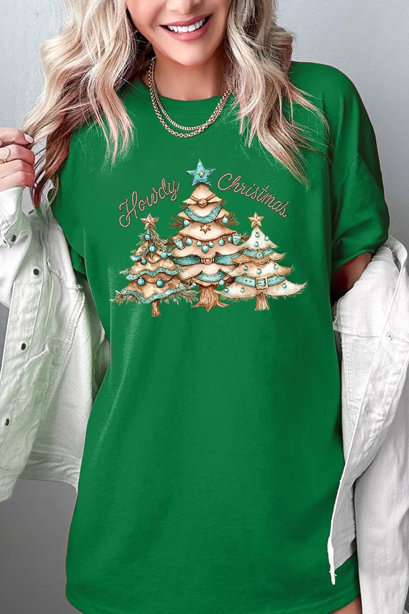 5000-E3185 Howdy Christmas Graphic Heavy Cotton Tee $9