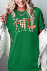 5000P-E3071 Fall Vibes Rustic Graphic Plus Heavy Cotton Tee $12.75