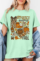 5000P-E3134 Fall Football Collage Plus Heavy Cotton Tee $12.75