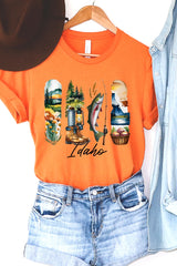 US3001-E3061ID Idaho State Brushstroke Graphic Tee $12.5