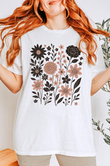 5000-E3178 Fall Floral Garden Graphic Heavy Cotton Tee $9