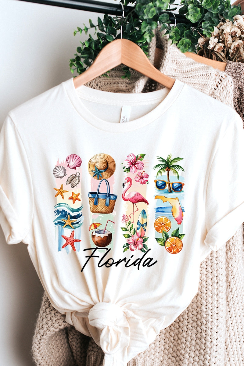 US3001P-E3061FL Florida State Brushstroke Graphic Plus Tee $16