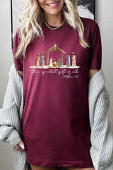 US3001P-E3183 Nativity Gift Graphic Plus Tee $16