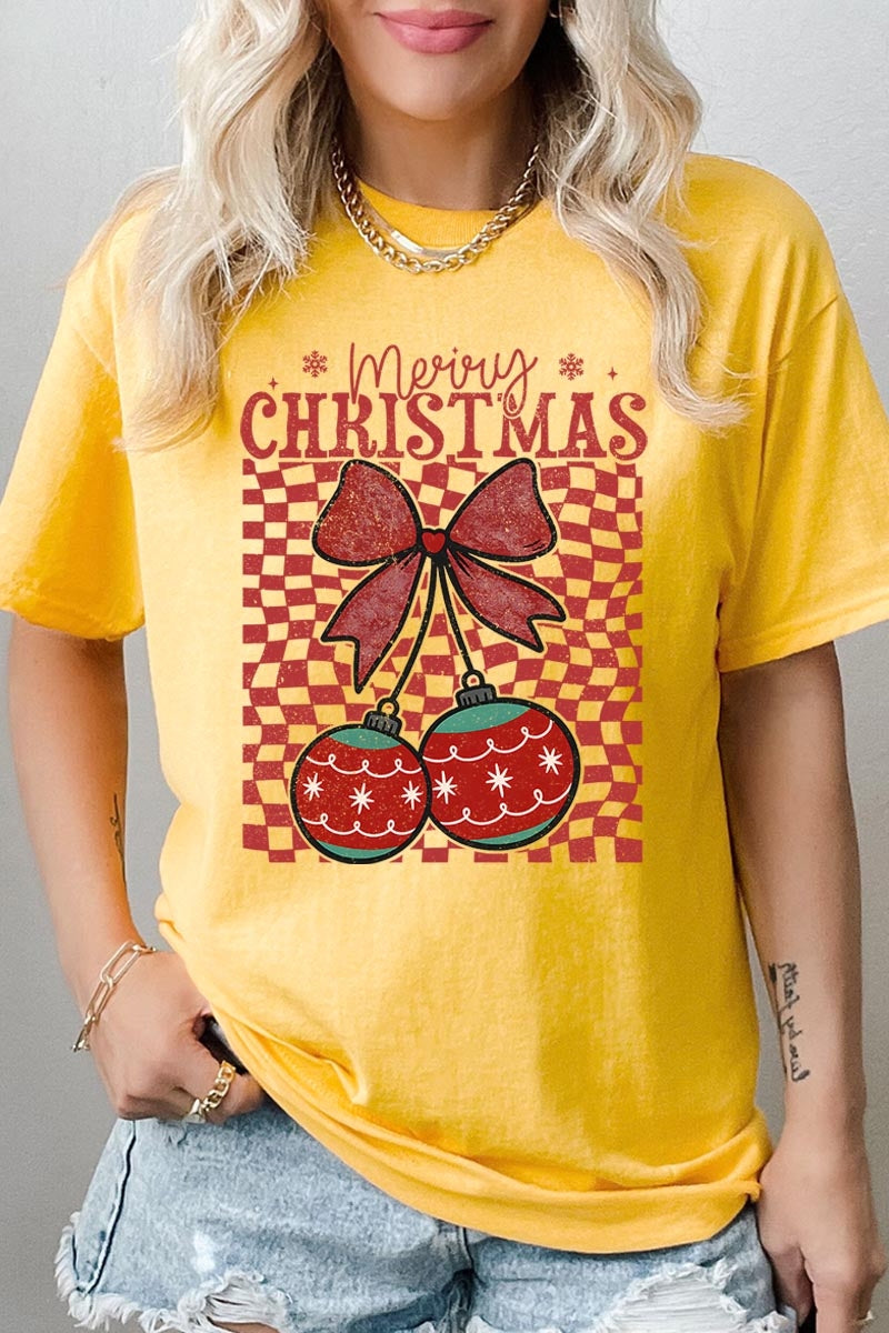 5000P-E3196 Cherry Ornament Christmas Graphic Plus Heavy Cotton Tee $12.75