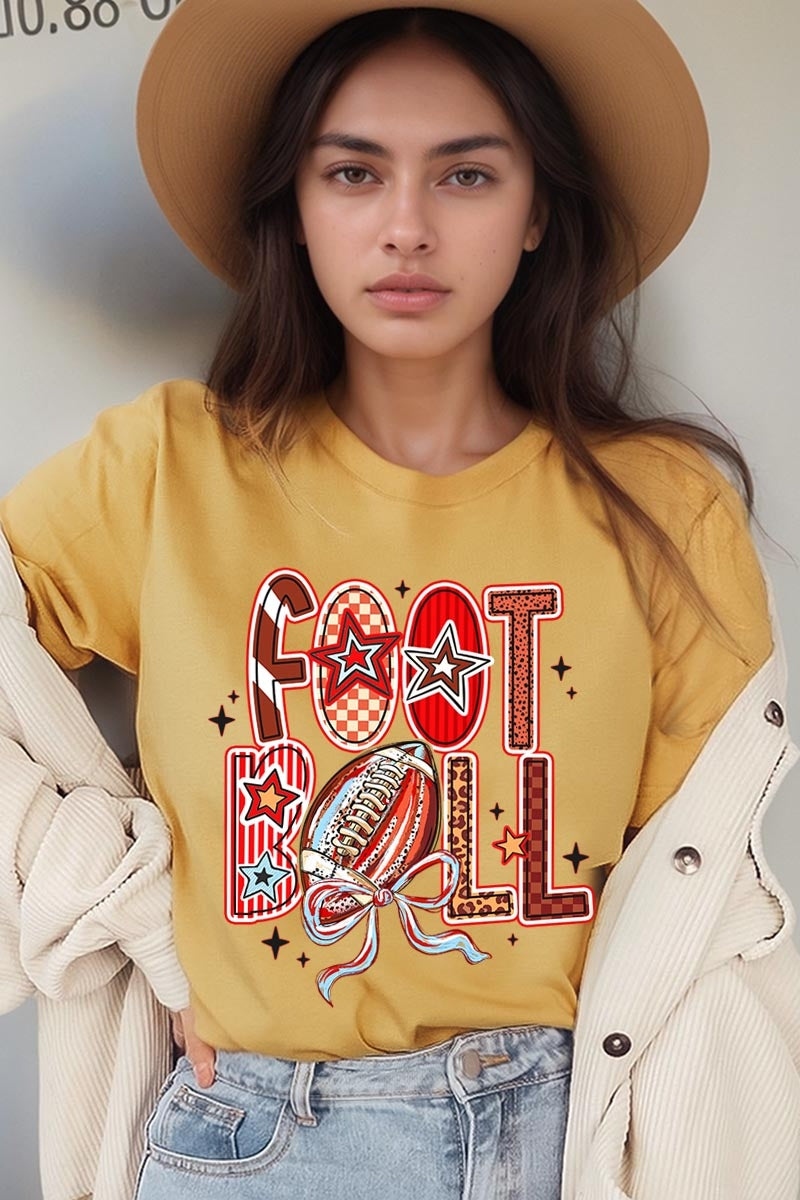 US3001-E3053 Brushstroke Football Graphic Tee $12.5