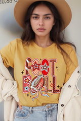 US3001P-E3053 Brushstroke Football Graphic Plus Tee $16