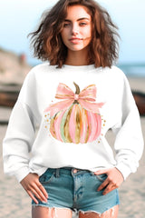 UL180-E3083 Brushstroke Pumpkin Graphic Sweatshirt $20