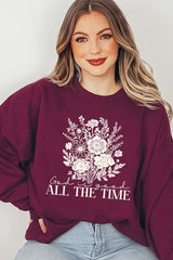 UL180P-E3116 God Is Good Floral Graphic Plus Sweatshirt $25