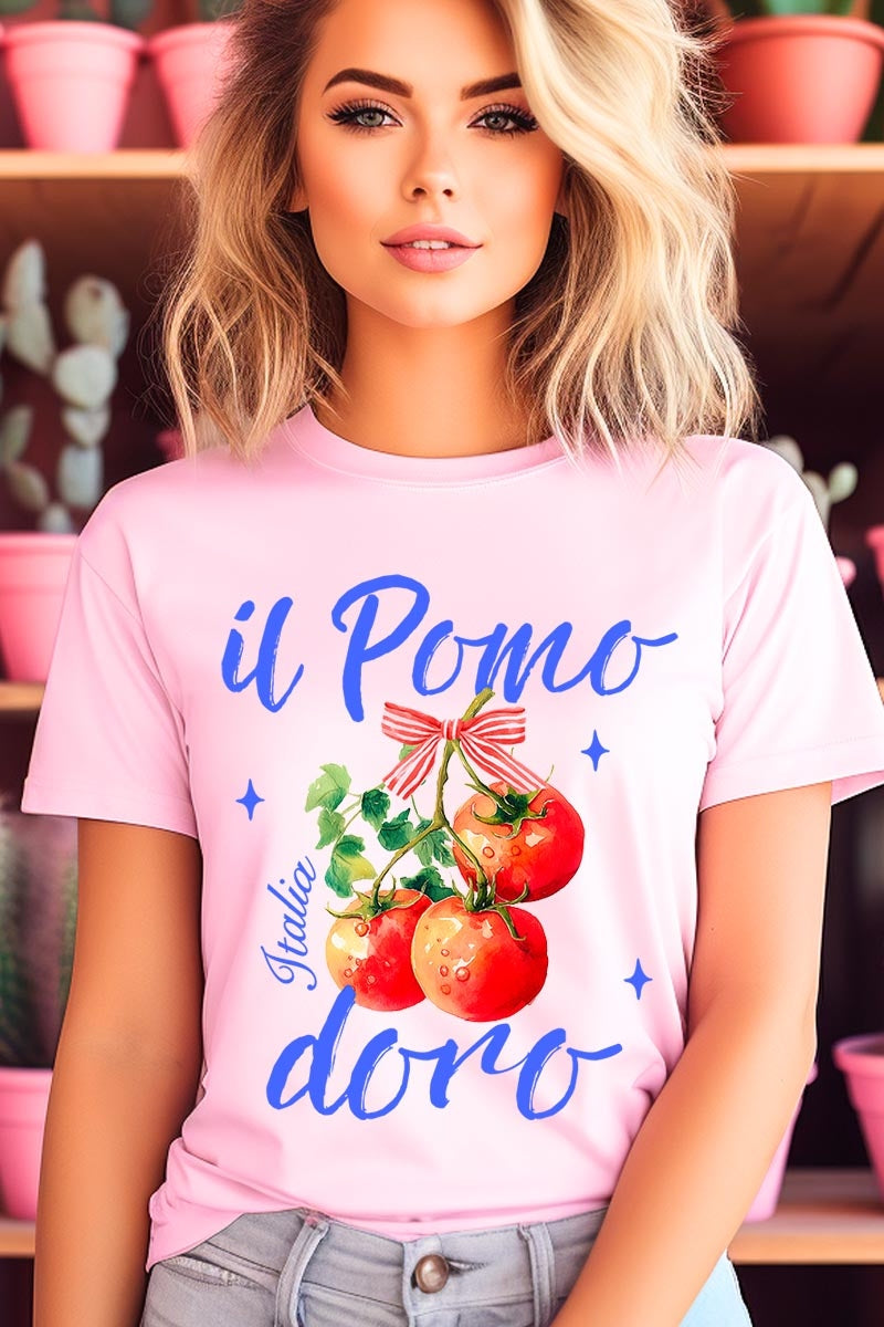 US3001-E3070 Il Pomodoro Tomato Art Graphic Tee $12.5