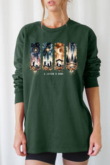 UL240P-E3204 Savior Is Born Nativity Graphic Plus Long Sleeve Tee $17