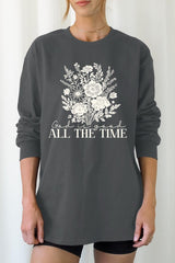 UL240P-E3116 God Is Good Floral Graphic Plus Long Sleeve Tee $17