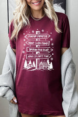 US3001-E3189 Ski Lodge Signs Graphic Tee $12.5