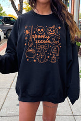 UL180P-E3141 Halloween Doodle Graphic Plus Sweatshirt $25