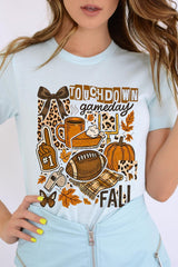 US3001-E3134 Fall Football Collage Graphic Tee $12.5