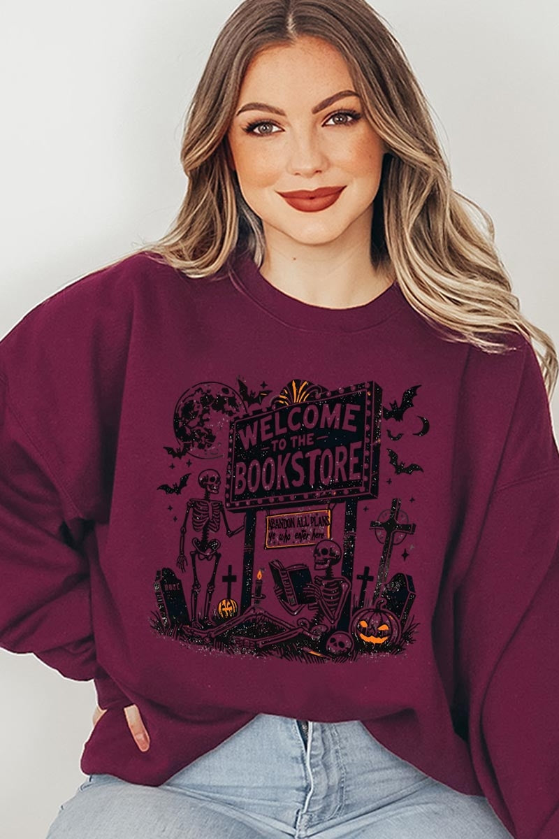 UL180-E3122 Bookstore Halloween Graphic Sweatshirt $20