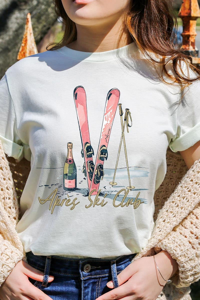 US3001P-E3187 Apres Ski Club Graphic Plus Tee $16