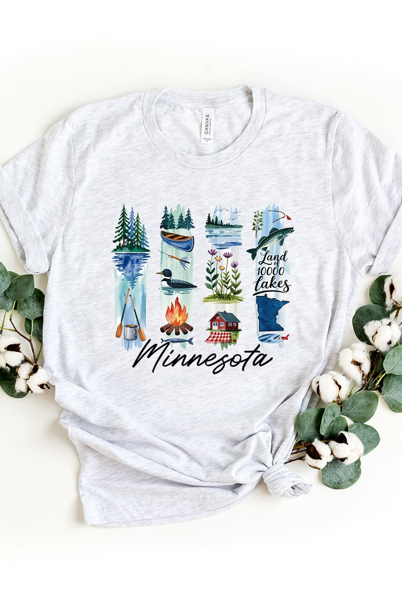 US3001-E3061MN Minnesota State Brushstroke Graphic Tee $12.5