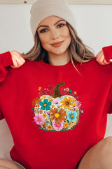 UL180-E3118 Floral Pumpkin Graphic Sweatshirt $20