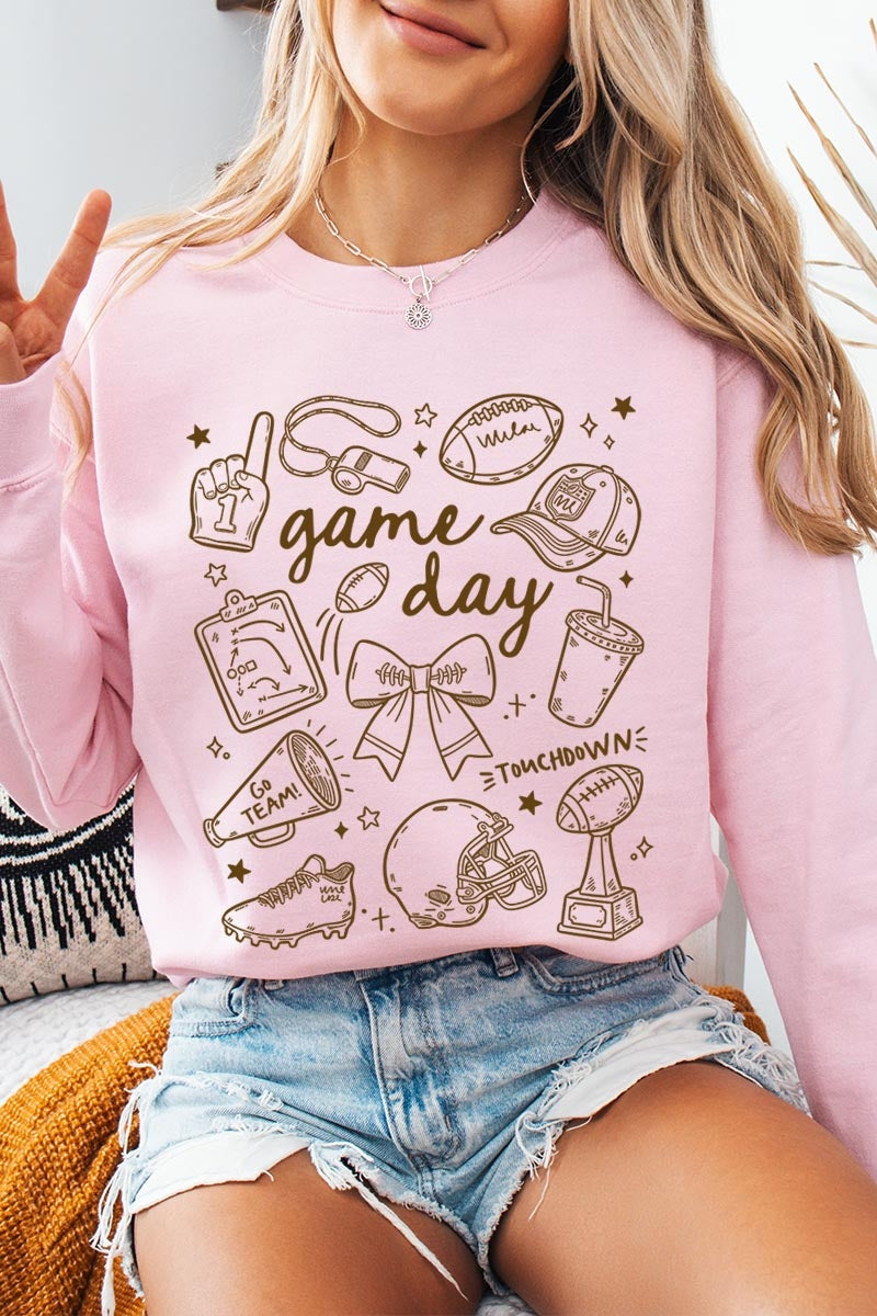 UL180-E3081 Football Doodles Graphic Sweatshirt $20