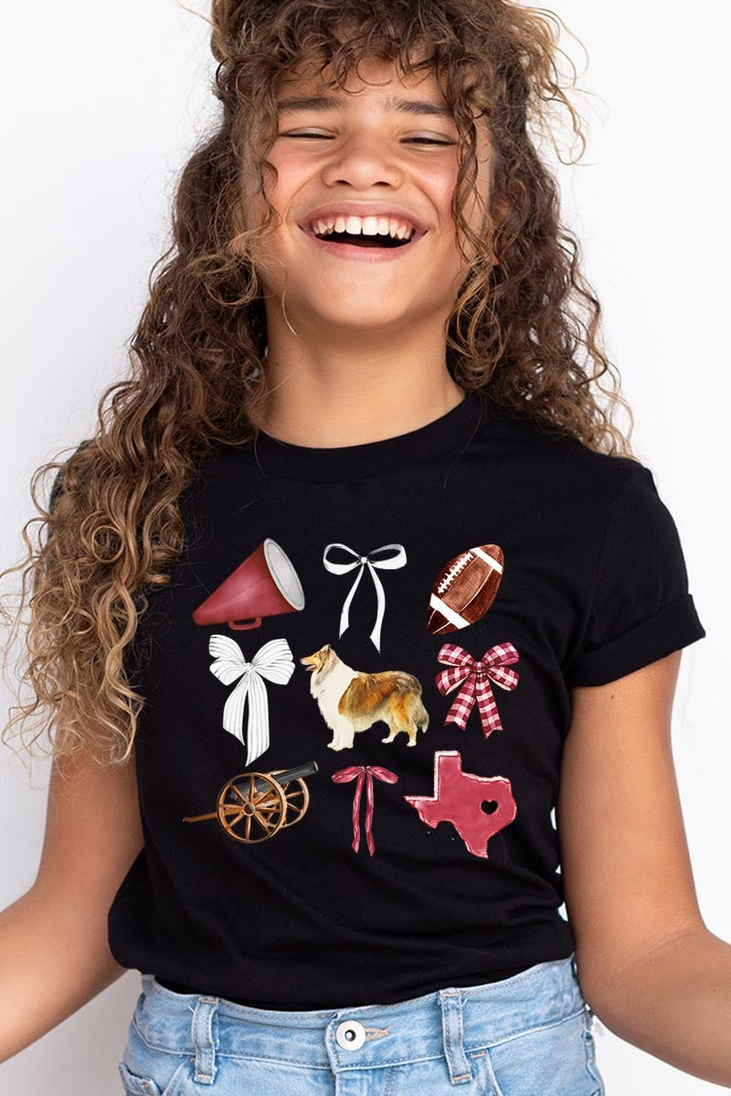US3001Y-E3079Z Texas Football Kids Graphic Tee $11