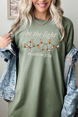 5000P-E3214 Be the Light Christian Graphic Plus Heavy Cotton Tee $12.75