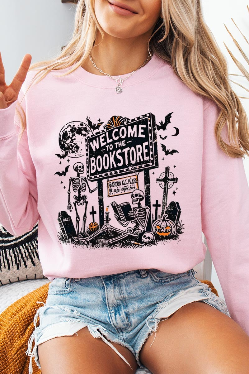 UL180P-E3122 Bookstore Halloween Graphic Plus Sweatshirt $25