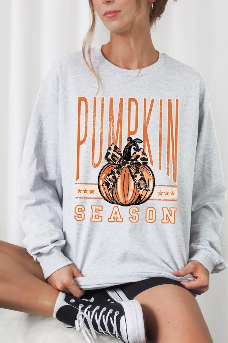 UL240-E3145 Pumpkin Season Graphic Long Sleeve Tee $13.75