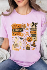 US3001P-E3084 Halloween collage Graphic Plus Tee $16