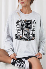 UL240P-E3122 Bookstore Halloween Graphic Plus Long Sleeve Tee $17