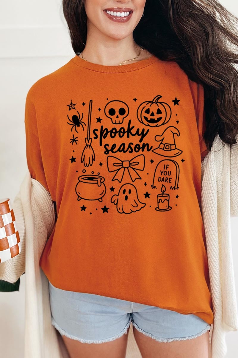 5000-E3141 Halloween Doodle Graphic Heavy Cotton Tee $9