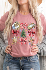 US3001P-E3219 Nativity Scene Christmas Graphic Plus Tee $16