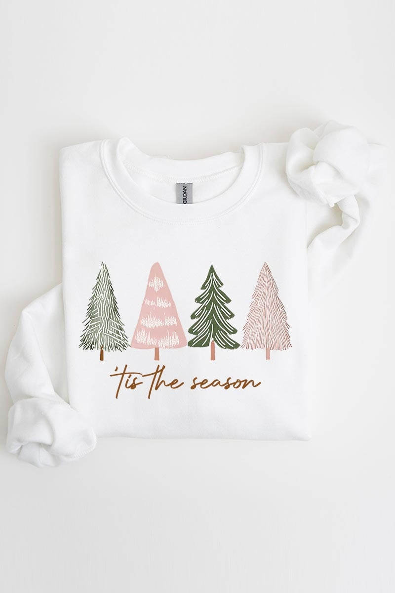 UL180-E3218 Rustic Christmas Trees Graphic Sweatshirt $20