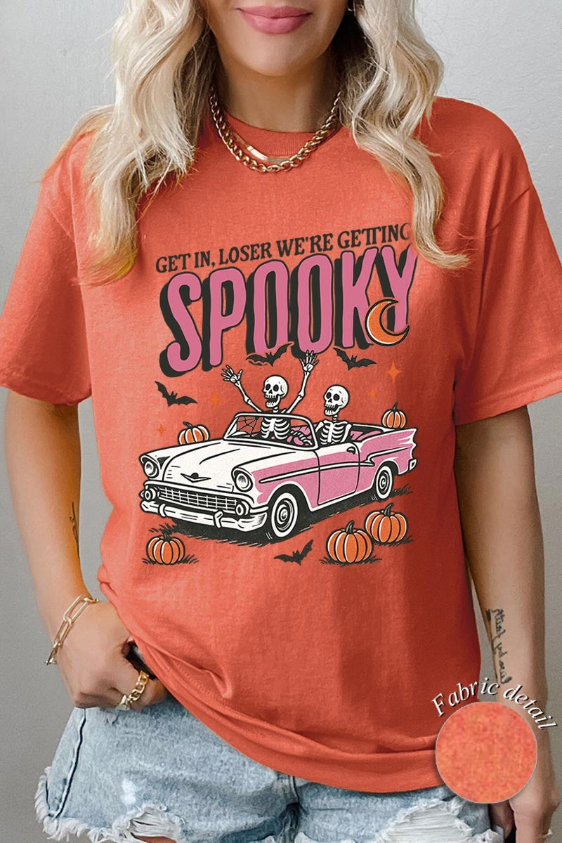 5000-E3142 Spooky Skeleton Graphic Heavy Cotton Tee $9