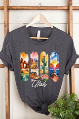 US3001P-E3061UT Utah State Brushstroke Graphic Plus Tee $16