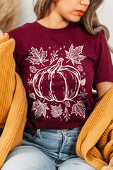 US3001-E3162 Fall Pumpkin Graphic Tee $12.5